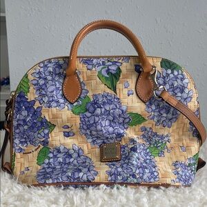 Dooney & Bourke Blue Floral Tan Satchel